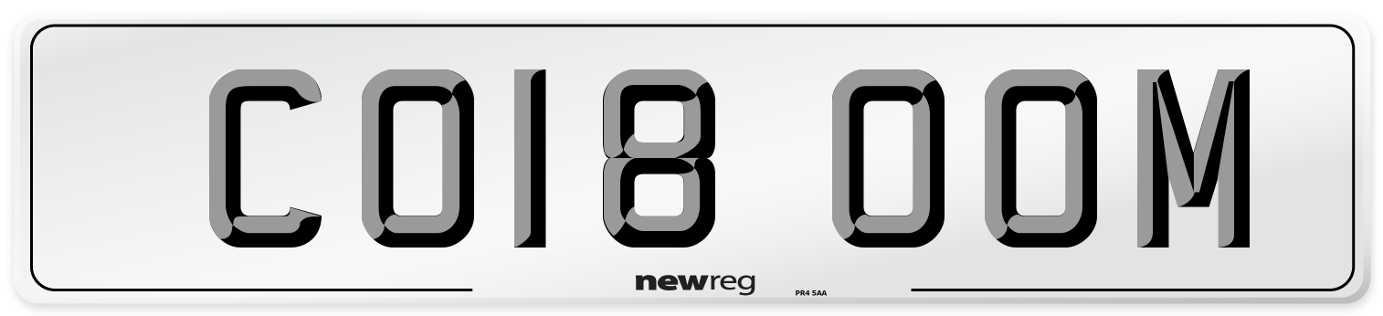 CO18 OOM Number Plate from New Reg